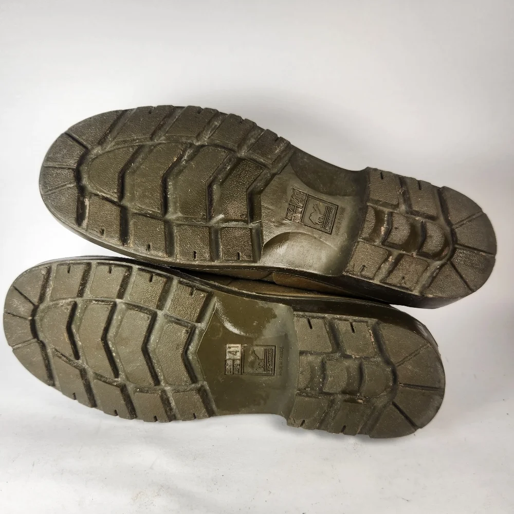 LE CHAMEAU Womens Rain Boot Size 9 EU 41 Khaki Made France Lace Up Garden - Picture 9 of 10